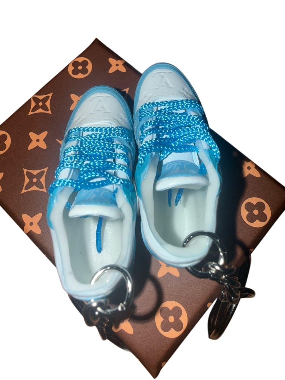 Blue Mini Sneaker Keychain Charm Streetwear Bag Accessory - Picture 4 of 4